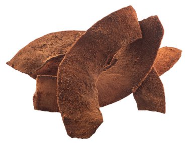 Chocolated coated coconut chips, paths