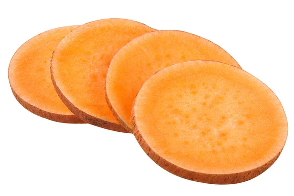 Sweet potato i. batatas sliced, paths — Stock Photo, Image