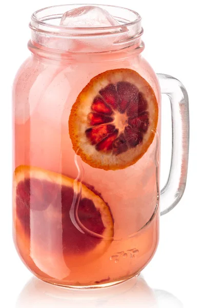 Blood Orange Lemonade Mason Jar Isolated — Stock Photo, Image