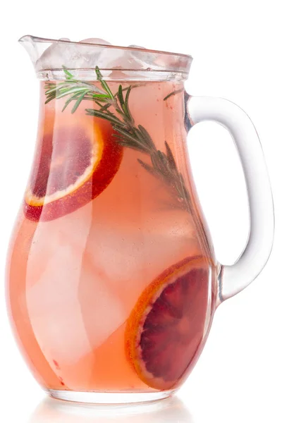 Blood Orange Rosemary Lemonade Pitcher Isolated — Stock Photo, Image