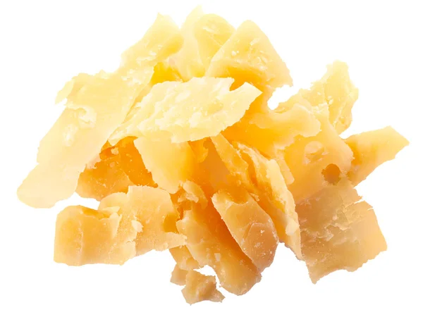 Pile Parmesan Flakes Shavings Isolated — Stock Photo, Image