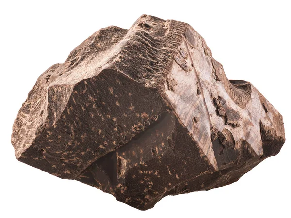 Kousek Hrubě Rozdrcené Čokolády Nebo Pevné Kakaové Hmoty Izolovaný — Stock fotografie