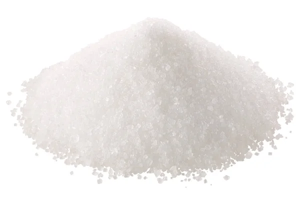 Pilha Açúcar Cristalino Branco Isolada — Fotografia de Stock