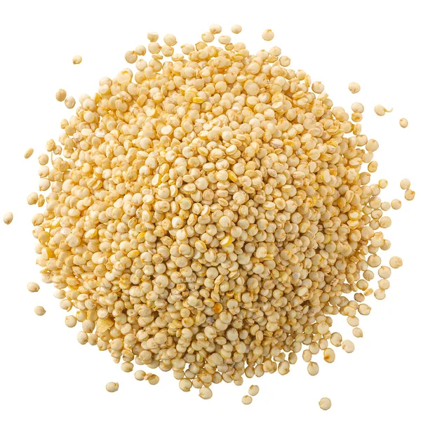 Pilha Quinoa Uma Semente Comestível Quinoa Chenopodium Isolada Vista Superior — Fotografia de Stock