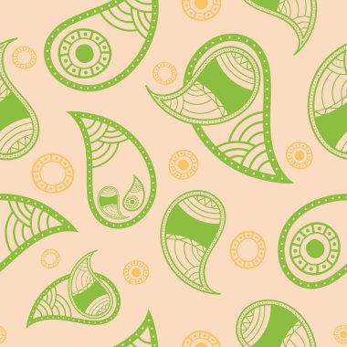 Türk salatalığı dikişsiz desen. Güzel yeşil vektör deseni.