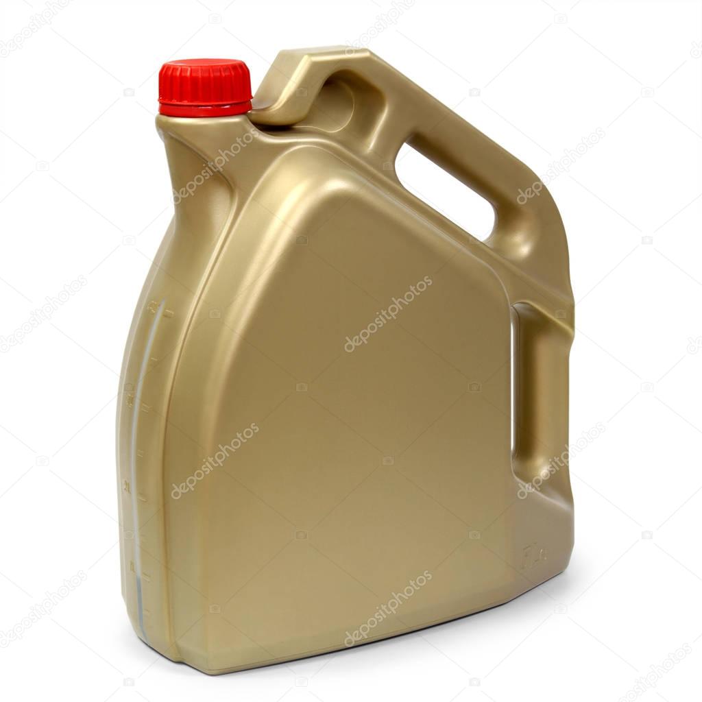 Gold plastic gallon