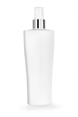 Beyaz arka planda beyaz bir şişeyi kapat