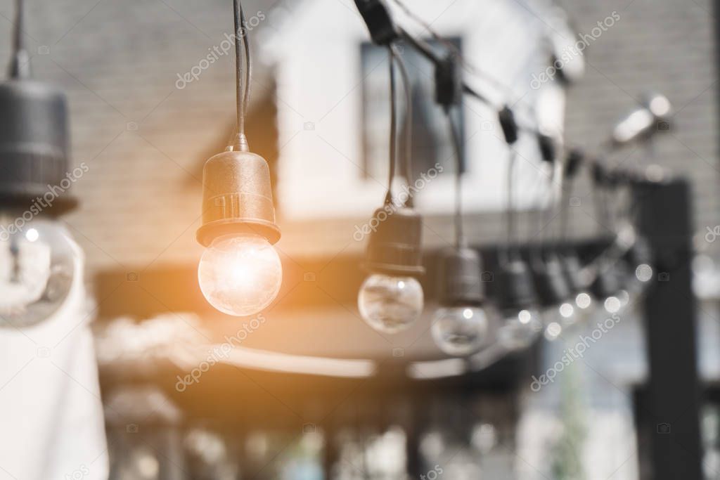 Incandescent bulbs with light flare.