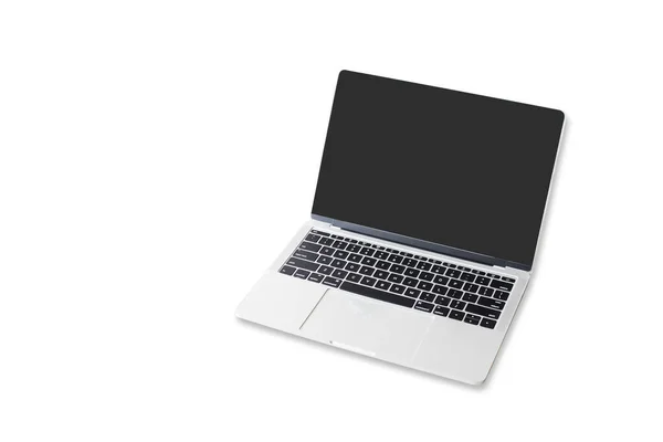 Beyaz Arkaplanda Dizüstü Bilgisayar Gri Görüntüsü — Stok fotoğraf