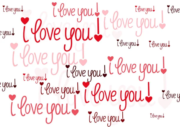 Valentine Day Concept Background Red Love You Text White Background — Stock Photo, Image