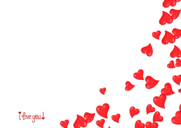 Valentine Day Concept Background Red Valentine Hearts Love You Text — ストック写真