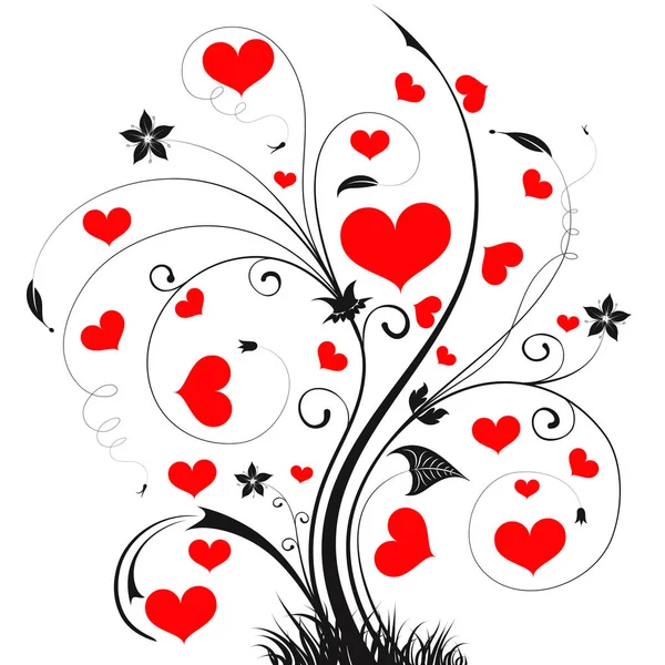 Bugün Sevgililer Günü Sevgililer Günü Nün Soyut Kalp Geçmişi Çizimleri — Stok fotoğraf