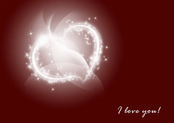 Sevgililer Günü Ndeyiz Beyaz Kalpler Parlak Yıldızlar Burgundy Arka Planında — Stok fotoğraf