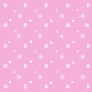 Yumuşak pembe arka planda çeşitli boyutlarda beyaz çiçekler tekrar ediyor. Dişi çiçeklerin dikişsiz deseni. Görüntü.