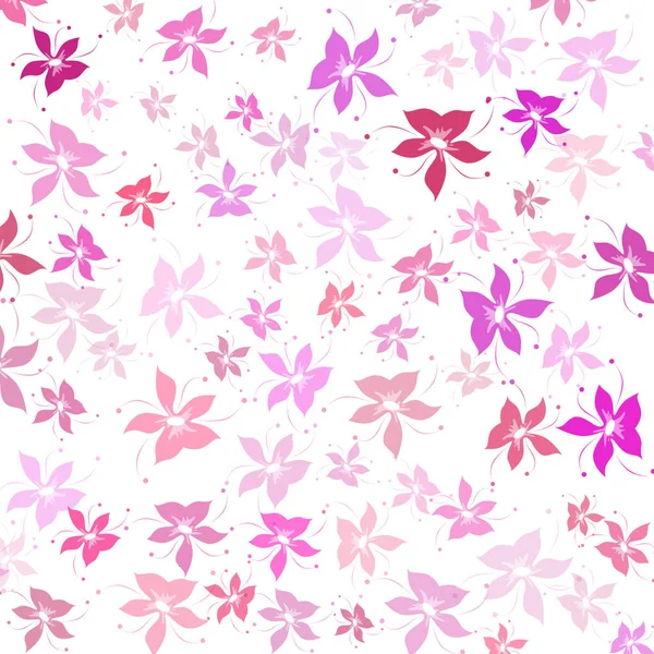 花のシームレスなパターン 繰り返しのデイジーと女性のプリント ピンク 白の背景 イラスト — ストック写真