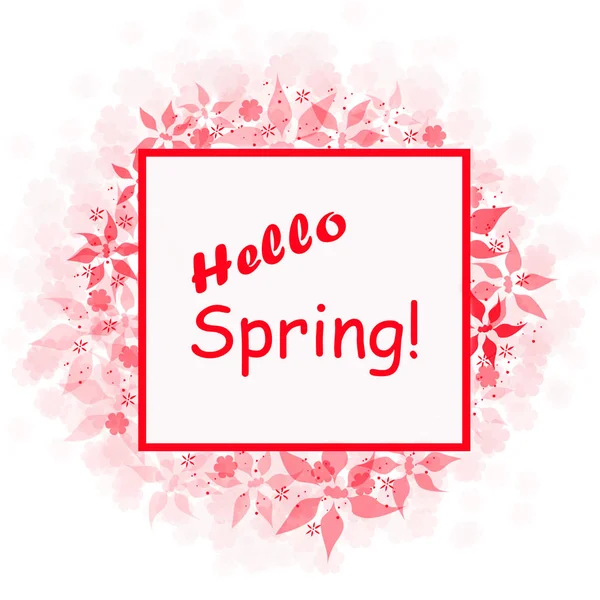 It's spring time! Hello spring card with red frame and red small ...