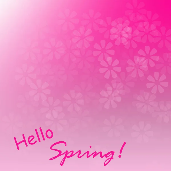 Spring Time Spring Greetings Pink Background Blurred White Flowers Illustration — Stock Photo, Image