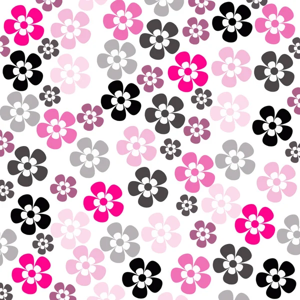 Floral Seamless Pattern Female Print Repeating Small Flowers Black Gray — Stock Photo, Image