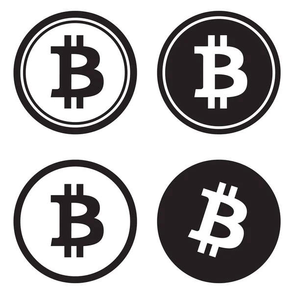 Bitcoin siyah ve beyaz siluet vektör çizimler
