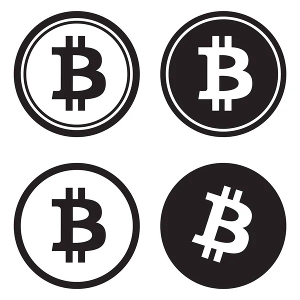 Bitcoin Bianco Nero Silhouette Vettoriale Illustrazioni Vettoriale Stock