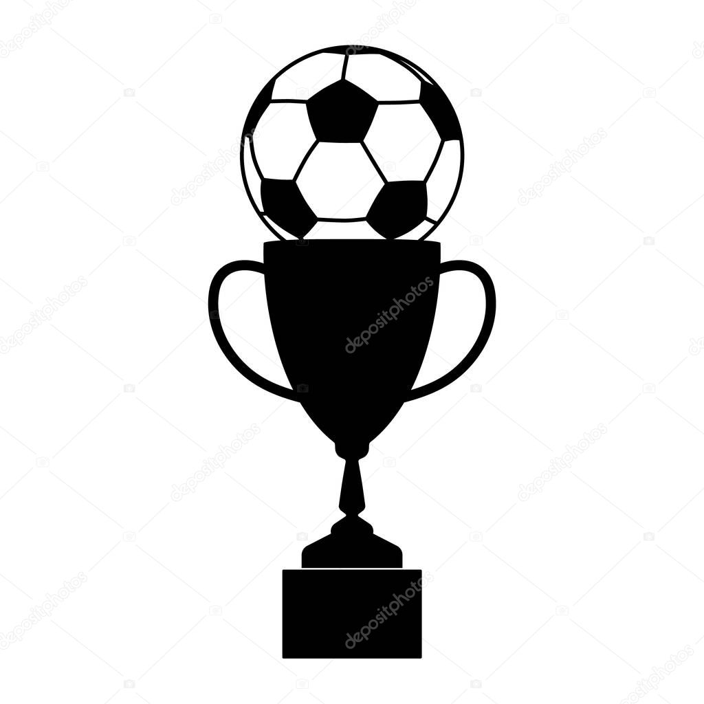 Trophy Soccer Football Cup Black Vector Silhouette Illustration