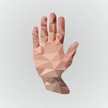 resimde düşük Poli hend gri beckground üzerinde