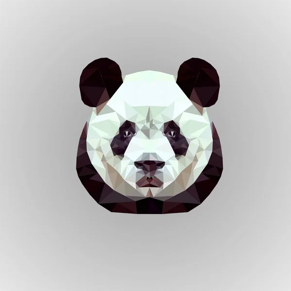 resimde düşük Poli panda üzerinde gri beckground