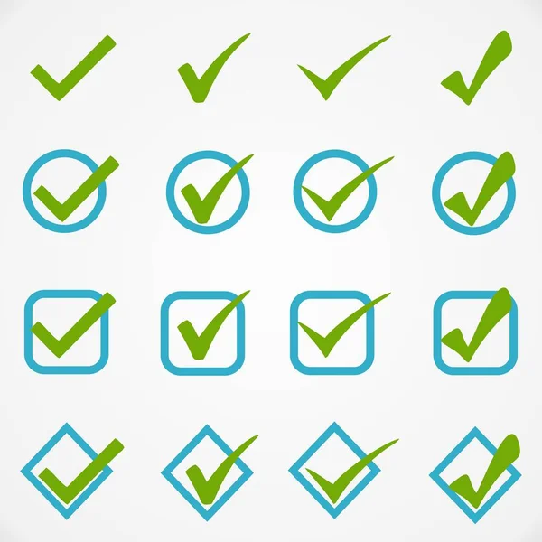 网站或应用程序的白色背景上的蓝色绿色按钮 — 图库矢量图片