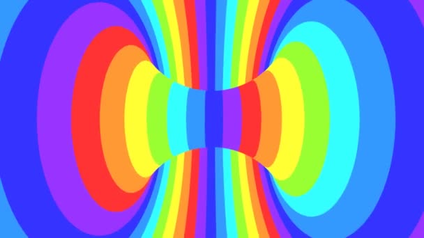 Spectrum psychedelic optical illusion. Abstract rainbow hypnotic animated background. Bright looping colorful wallpaper — Stock Video