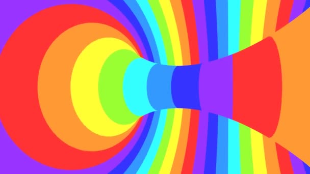 スペクトルサイケデリックな光学的幻想。要旨虹色催眠アニメーション背景。明るいループカラフルな壁紙 — ストック動画