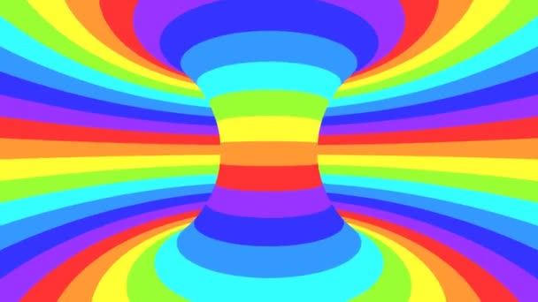 Spectrum psychedelic optical illusion. Abstract rainbow hypnotic animated background. Bright looping colorful wallpaper — Stock Video