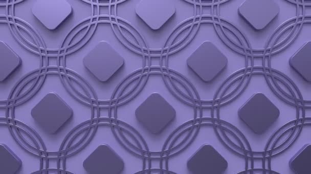 Arabesque boucle motif géométrique. Motif 3d lilas et métal islamique. Arabe oriental fond animé . — Video