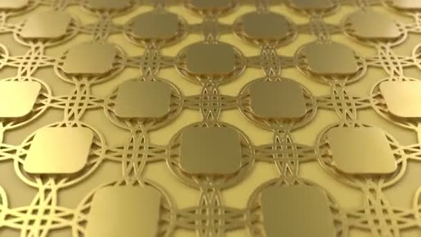 Arabesque loop modello geometrico. Motivo 3D islamico in oro. arabo orientale animato sfondo . — Video Stock