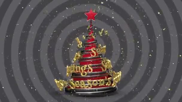 メリークリスマスとハッピーニューイヤーグリーティングアニメーション.xmasの背景のループ. — ストック動画