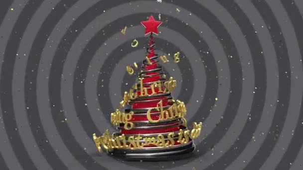 Veselé Vánoce a šťastný Nový rok uvítání animace. Smyčkové pozadí. — Stock video