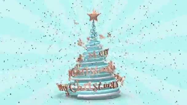 Vrolijk Kerstfeest en Gelukkig Nieuwjaar begroeting animatie. Looping xmas achtergrond. — Stockvideo