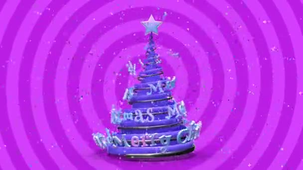Merry Christmas and Happy New Year greeting animation. Looping xmas background. — Stock Video