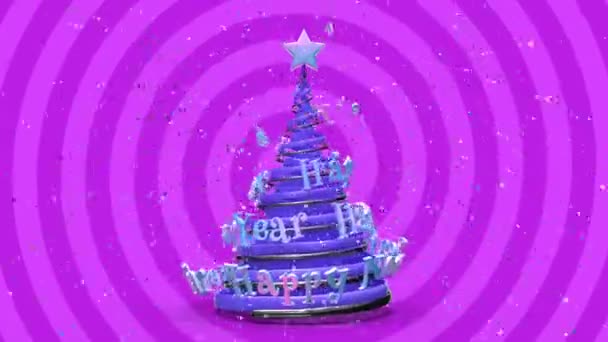 Merry Christmas and Happy New Year greeting animation. Looping xmas background. — Stock Video