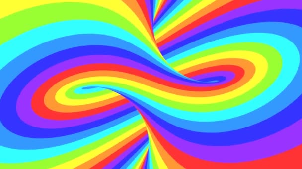 Spektrum psychedelische optische Täuschung. Abstrakte Regenbogen hypnotischen animierten Hintergrund. Helle Schleife bunte Tapete — Stockvideo