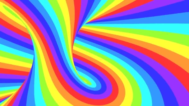 Spektrum psychedelische optische Täuschung. Abstrakte Regenbogen hypnotischen animierten Hintergrund. Helle Schleife bunte Tapete — Stockvideo