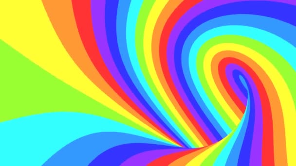 Spektrum psychedelische optische Täuschung. Abstrakte Regenbogen hypnotischen animierten Hintergrund. Helle Schleife bunte Tapete — Stockvideo