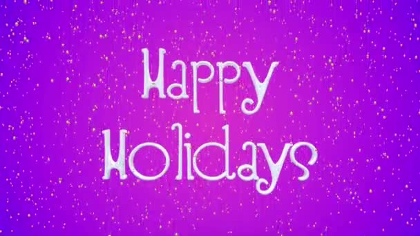 Merry Christmas and Happy New Year motion violet background. Animated festive white lettering. Greeting card, banner, wallpaper. — Stock Video