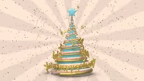 Merry Christmas and Happy New Year greeting animation. Looping xmas background. — Stock Video