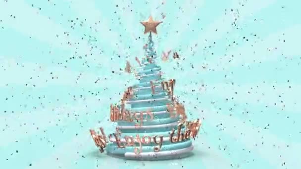 Merry Christmas and Happy New Year greeting animation. Looping xmas background. — Stock Video