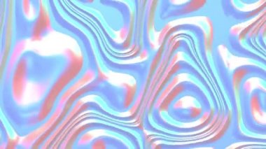 Holografik inci hareketli sıvı arka plan. Yanardöner psikedelik ipeksi sıvı boya. 3d canlandırma döngüsü canlandırması.