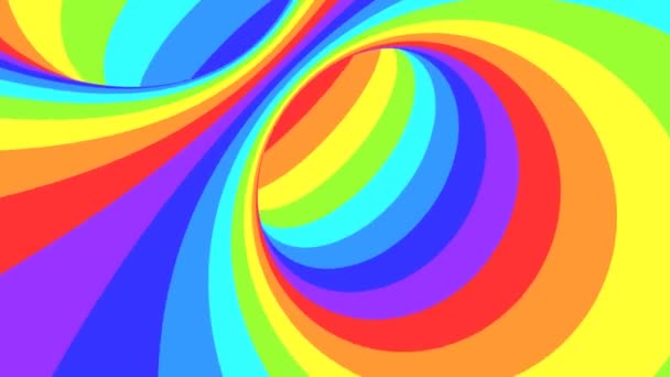 Spectrum psychedelic optical illusion. Abstract rainbow hypnotic animated background. Bright looping colorful wallpaper — Stock Video