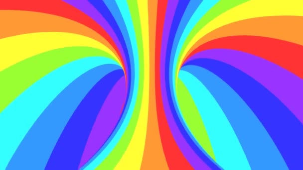 Spectrum psychedelic optical illusion. Abstract rainbow hypnotic animated background. Bright looping colorful wallpaper — Stock Video