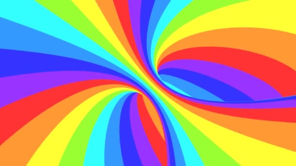 Spektrum psychedelische optische Täuschung. Abstrakte Regenbogen hypnotischen animierten Hintergrund. Helle Schleife bunte Tapete — Stockvideo