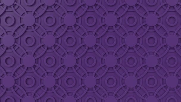 Arabesque looping geometric pattern. Purple islamic 3d motif. Arabic oriental animated background. — Stock Video