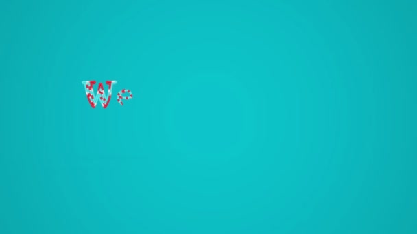 Merry Christmas and Happy New Year greeting lettering. Winter holiday background — ストック動画